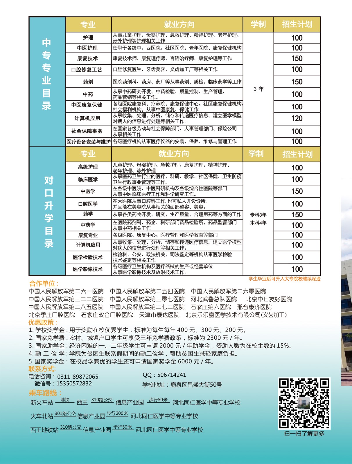 河北同仁医学院2021年招生简章纸质版